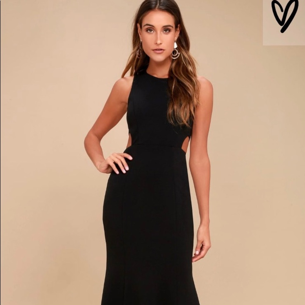 black cutout prom dress